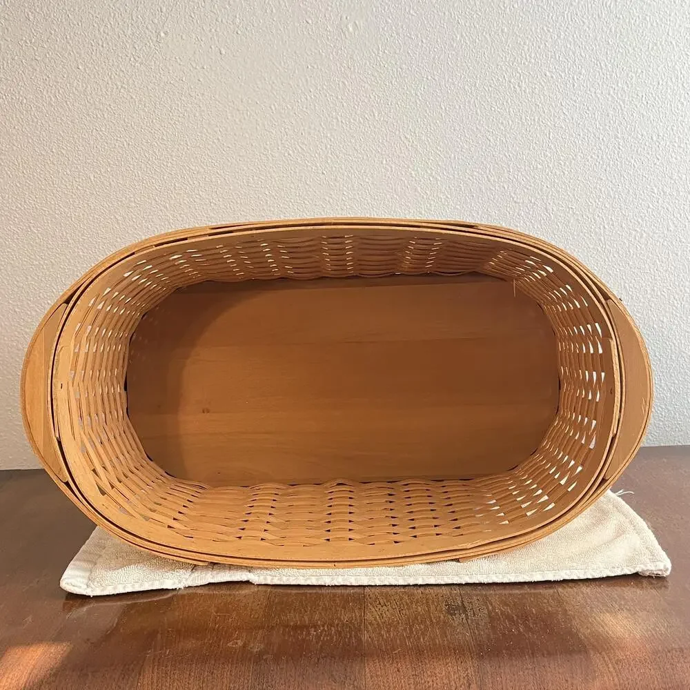Longaberger Workload Basket Handwoven Storage Signed Wood Wicker USA Decor